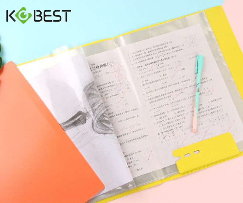 Display Book Clear Book Folded in Half Certificate folder Document File Size A2 30 Pockets Random Color