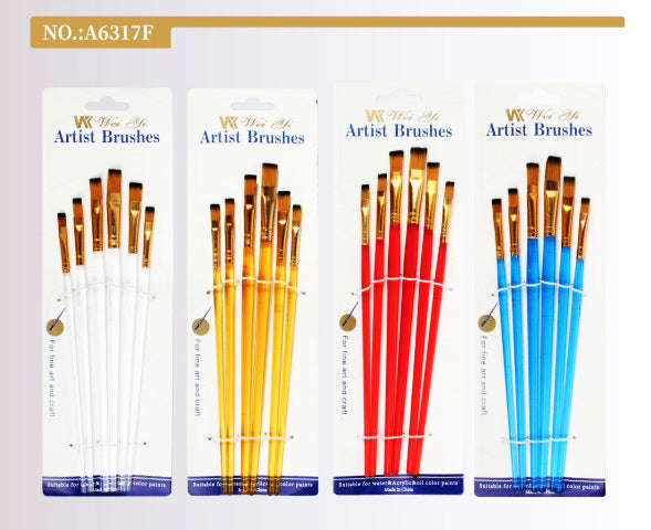 Transparent Rod Artist brush Set Flat & Round