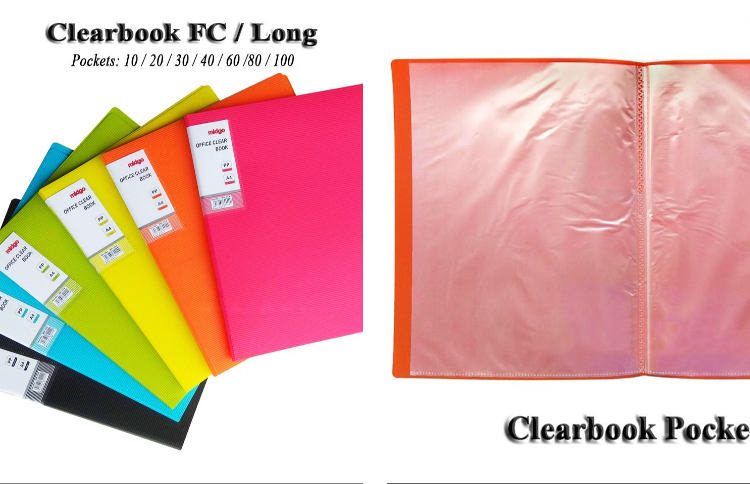 Midgo Non refillable Display Book Long size / Pocket clearbook 10/20/30/40/60/80/100 pockets