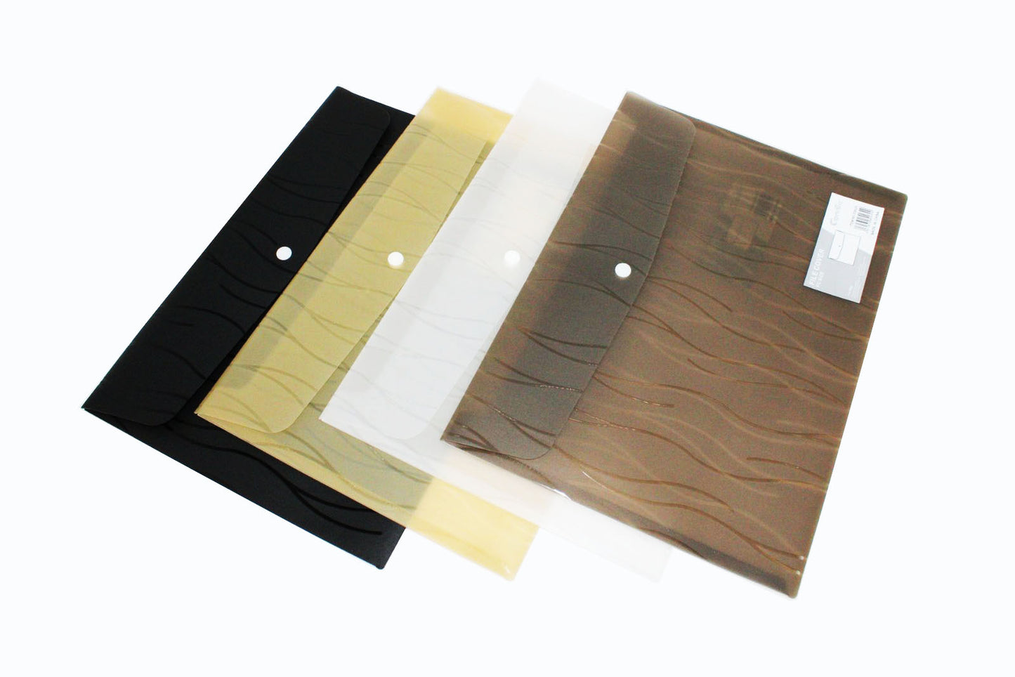 Horizontal Translucent Plastic Envelope Snap Botton Long size RandomColor