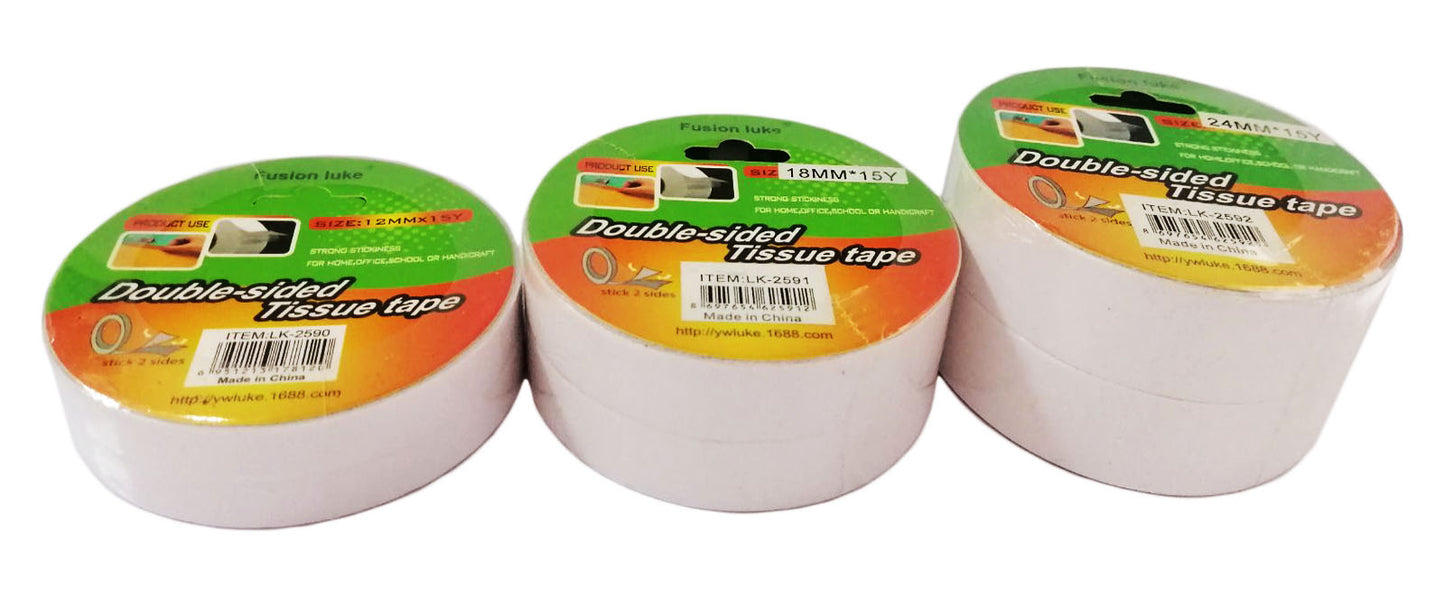 Luke Double-sided Tissue Tape 15yards 2pcs tape per set