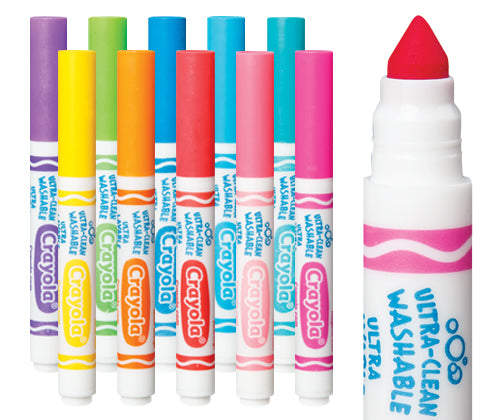 Crayola Ultra-Clean Washable Bright Color Markers 8's Broad Line 47250 (58-7819)