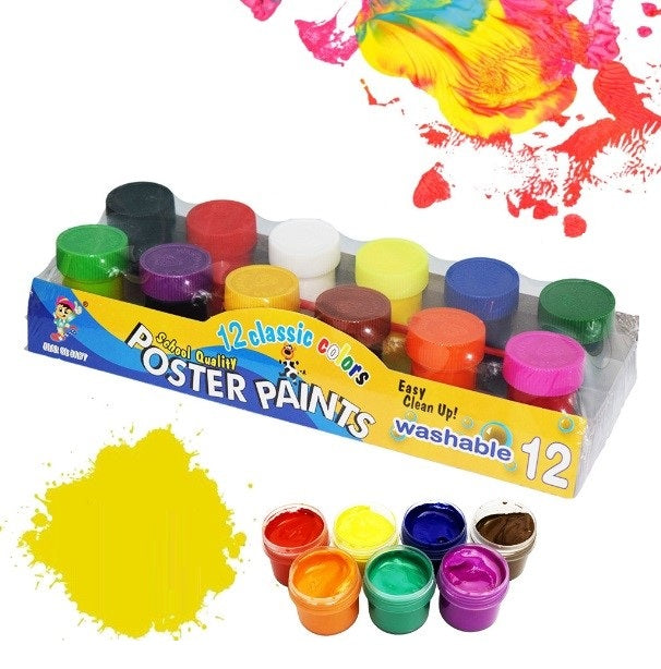 Keep Smiling Poster Paint Finger Paint Watercolor paint 12 Colors / 6 colors (KS)