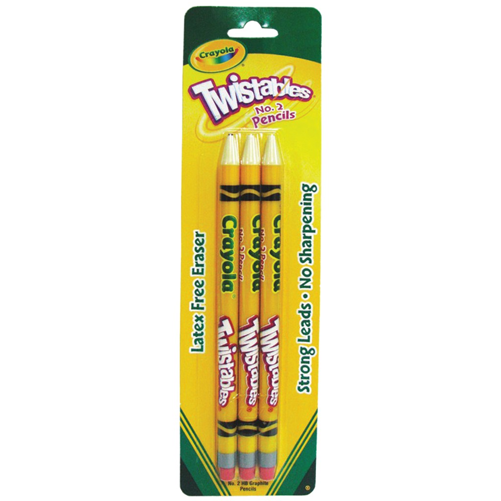 Crayola Twistable Graphite Pencil Blistered 3's Pack 21353 (68-7503)