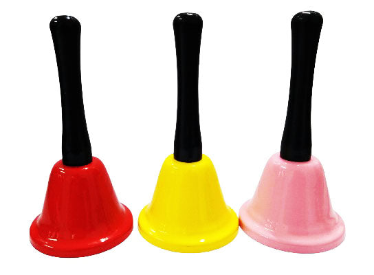 Colorful Metal Hand Bell Service Call Hand Bells Random Color with Black Plastic Handle (DGG) QJ126