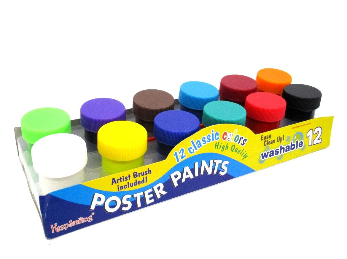 Keep Smiling Poster Paint Finger Paint Watercolor paint 12 Colors / 6 colors (KS)