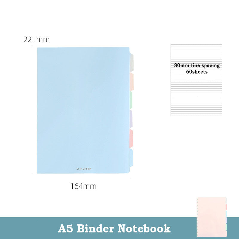 Neja life Binder Notebook A5 with 6 divider page Random Color NJ4003