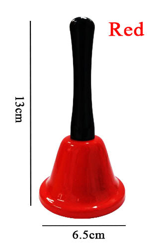 Colorful Metal Hand Bell Service Call Hand Bells Random Color with Black Plastic Handle (DGG) QJ126