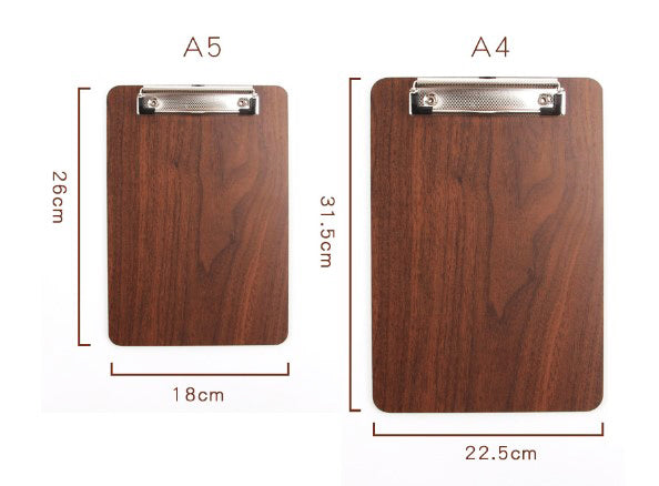 Wooden Clipboard with wood design and color A5 & A4 size (Random Color)