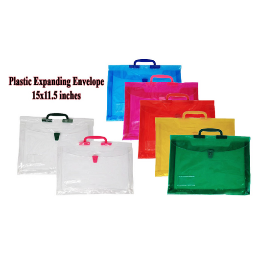 Plastic Expanding envelope with handle Long (size: 15x11.5 inches) (DGG) DG 9799