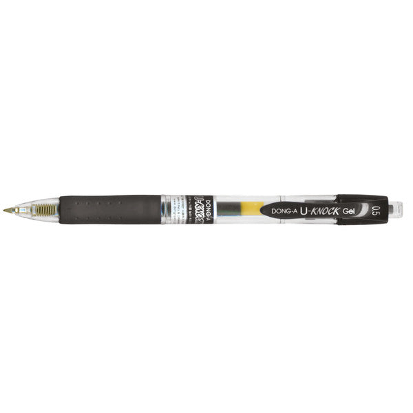 DONG-A U-KNOCK RETRACTABLE GEL PEN 0.5 and 0.7 BLACK