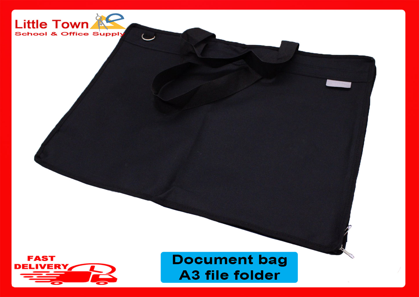 Documents Bags Portable Files folder case for Documents Filing  Arts filing (Black size A3)