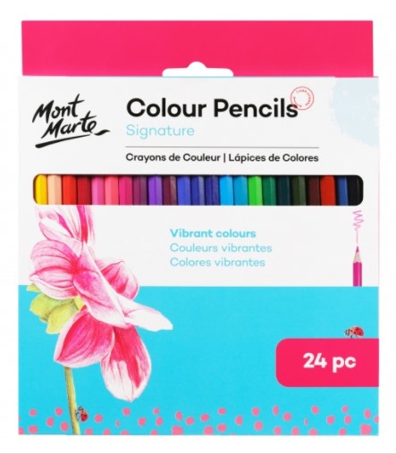 Mont Marte Signature Colour Pencils 12 / 24 / 36 color children's color lead training institution exclusively for fine art wooden hexagonal