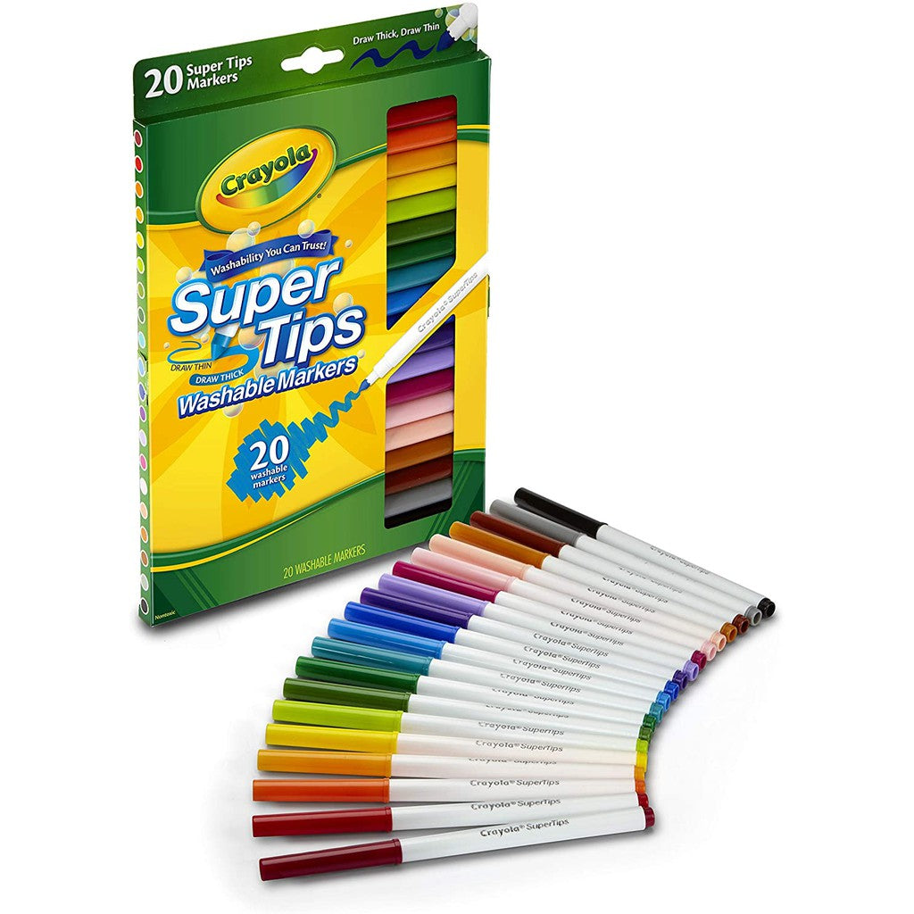 Crayola Super Tips Washable Markers 10's Colors and 20's Colors