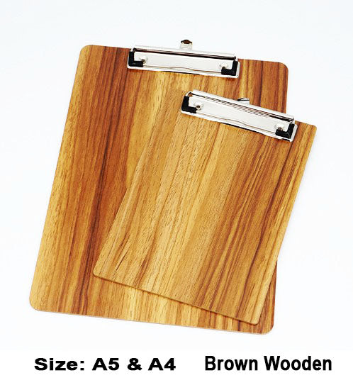 Wooden Clipboard with wood design Size A4 or A5 Random color (DGG)