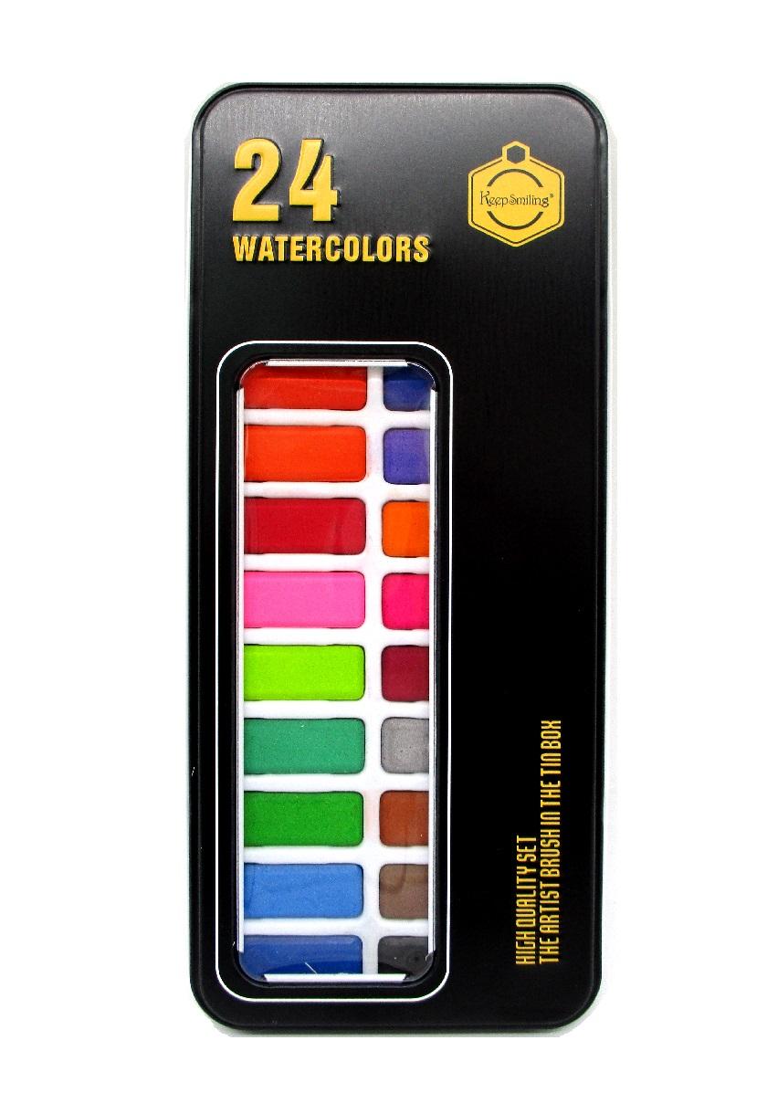 solid watercolor paint set /24/36 color art painting portable powder cake paint tray