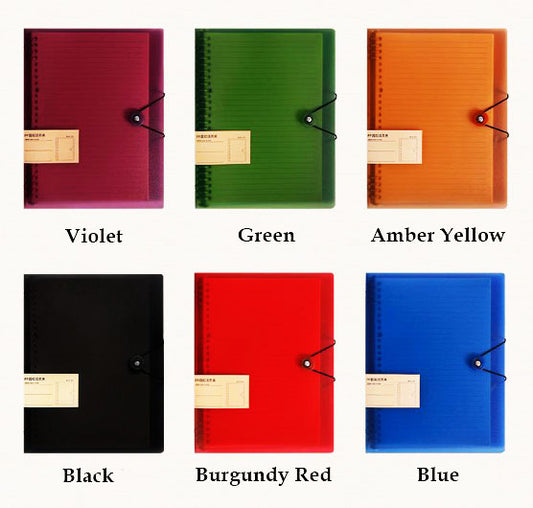 Loose-leaf transparent retro color binder notebook 8-hole loose-leaf book iron ring buckle RANDOM COLOR