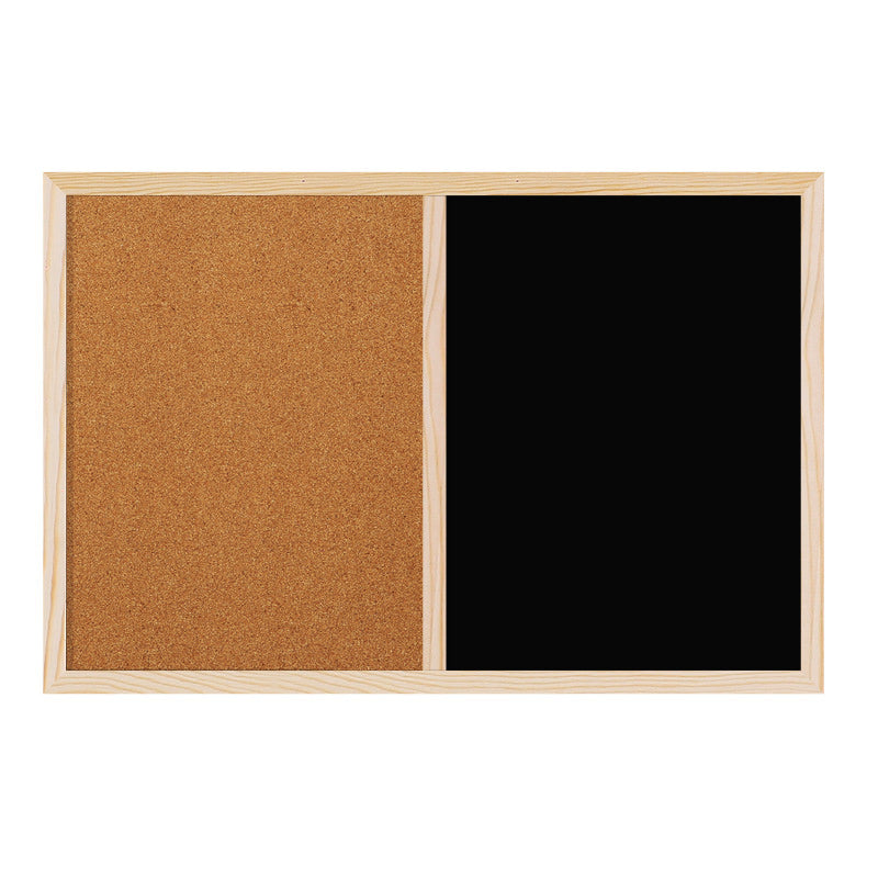 Half Blackboard & Corkboard Wooden Frame Combination board