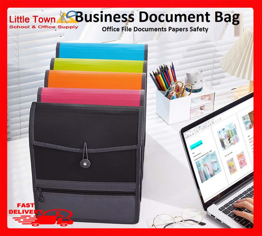 Business office document bag vertical organ bag folder portable briefcase student test paper Size A4 (Random Color)