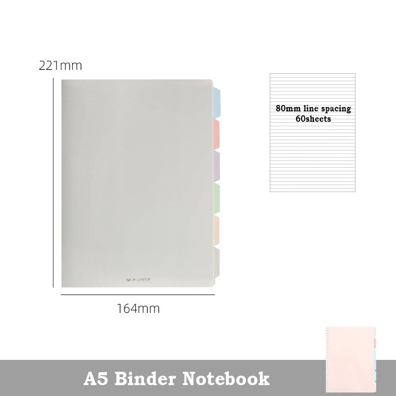 Neja life Binder Notebook A5 with 6 divider page Random Color NJ4003