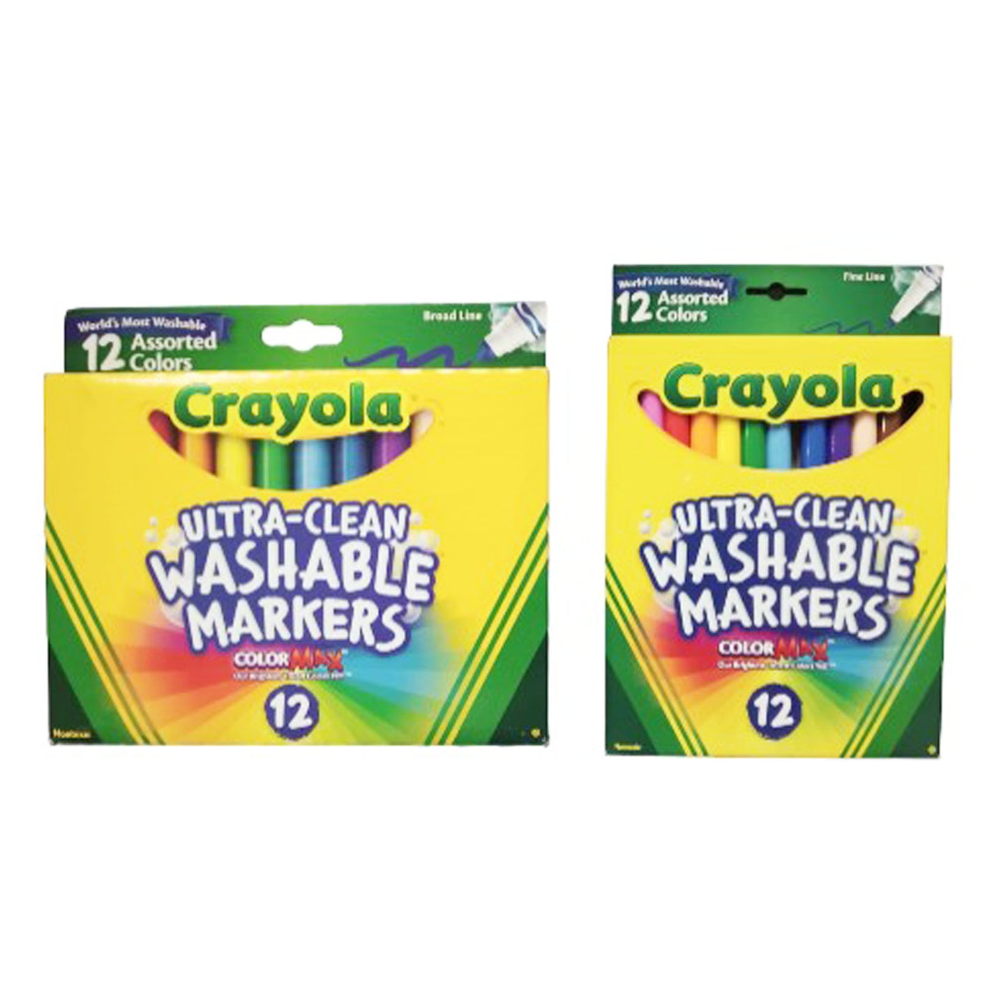 Crayola Ultra-Clean Washable Broad Line and Fine Line Markers 12's Assorted Color