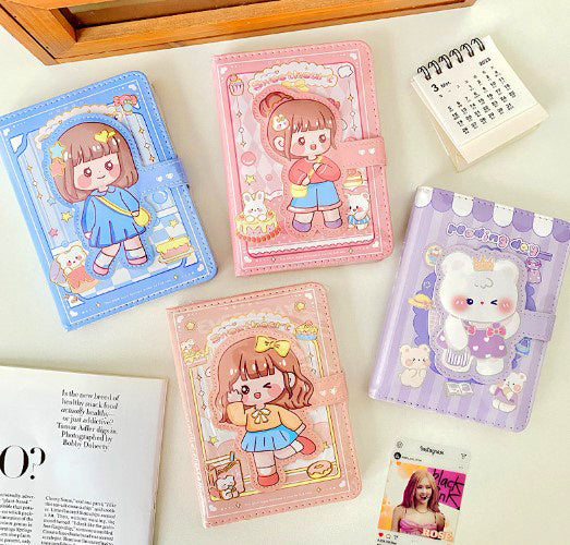 Depai A5 Magnetic Buckle Notepad Cute Girls Cartoon Student Diary Notebook Random Color  32K1016-6 (48745)