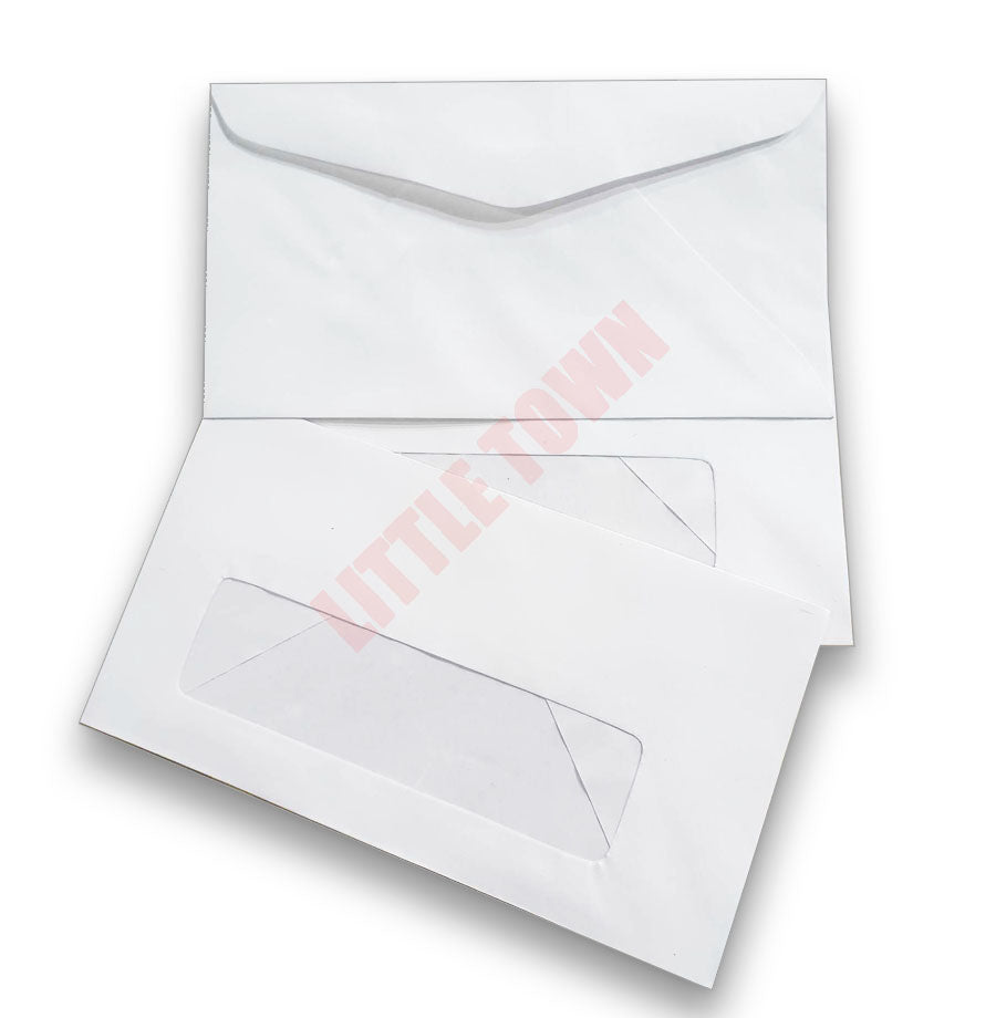 10pcs White Paper Letter Envelope with Window Long and Short (6 ¾)