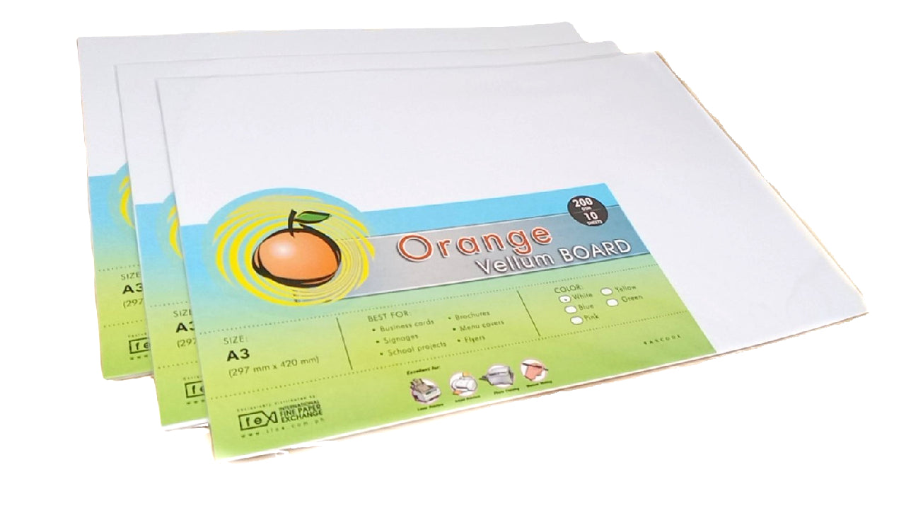 Orange Vellum Board 200gsm A3 White 10sheets (03009737)