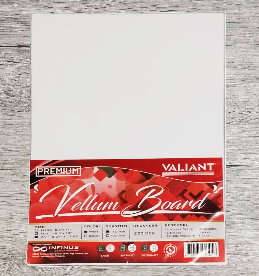 Valiant Vellum Board 10sheets 180gsm & 220gsm