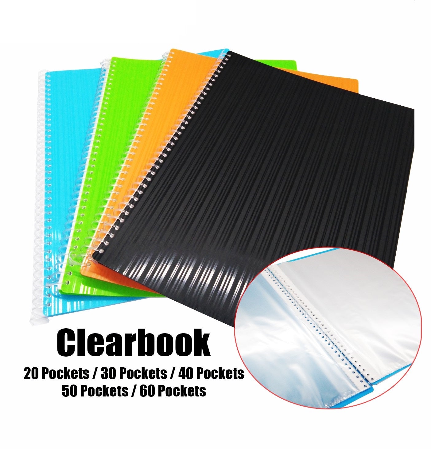 Spiral Refillable Clear book / Display book Size A4 Random color (DGG)