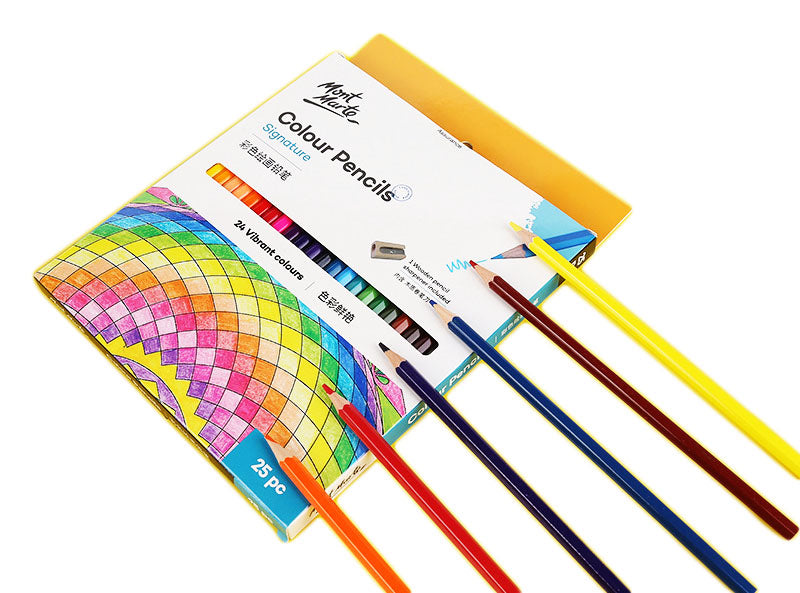 Mont marte children's colored pencils wholesale art training institutions w/ wooden sharpener Easy to Color 24 and 36 color lead set