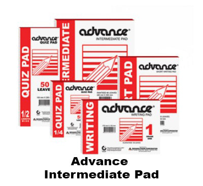 Advance Intermediate Pad 80 leaves Yellow Pad and White Pad