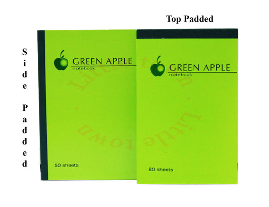 Green Apple pocket notebook side padded type 4x6inches