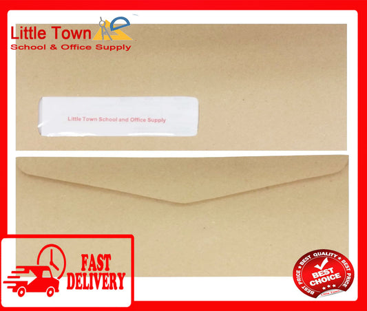 10pcs Kraft Brown Letter Envelope Long & Short with window