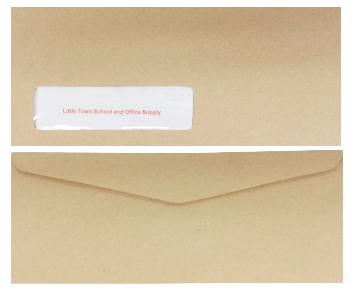 10pcs Kraft Brown Letter Envelope Long & Short with window