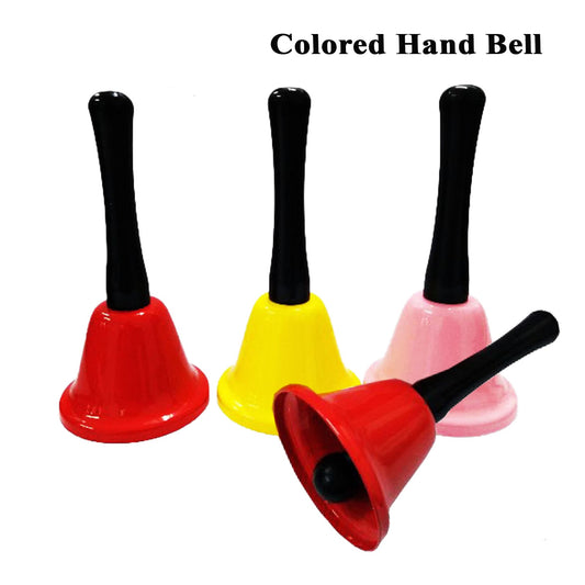 Colorful Metal Hand Bell Service Call Hand Bells Random Color with Black Plastic Handle (DGG) QJ126