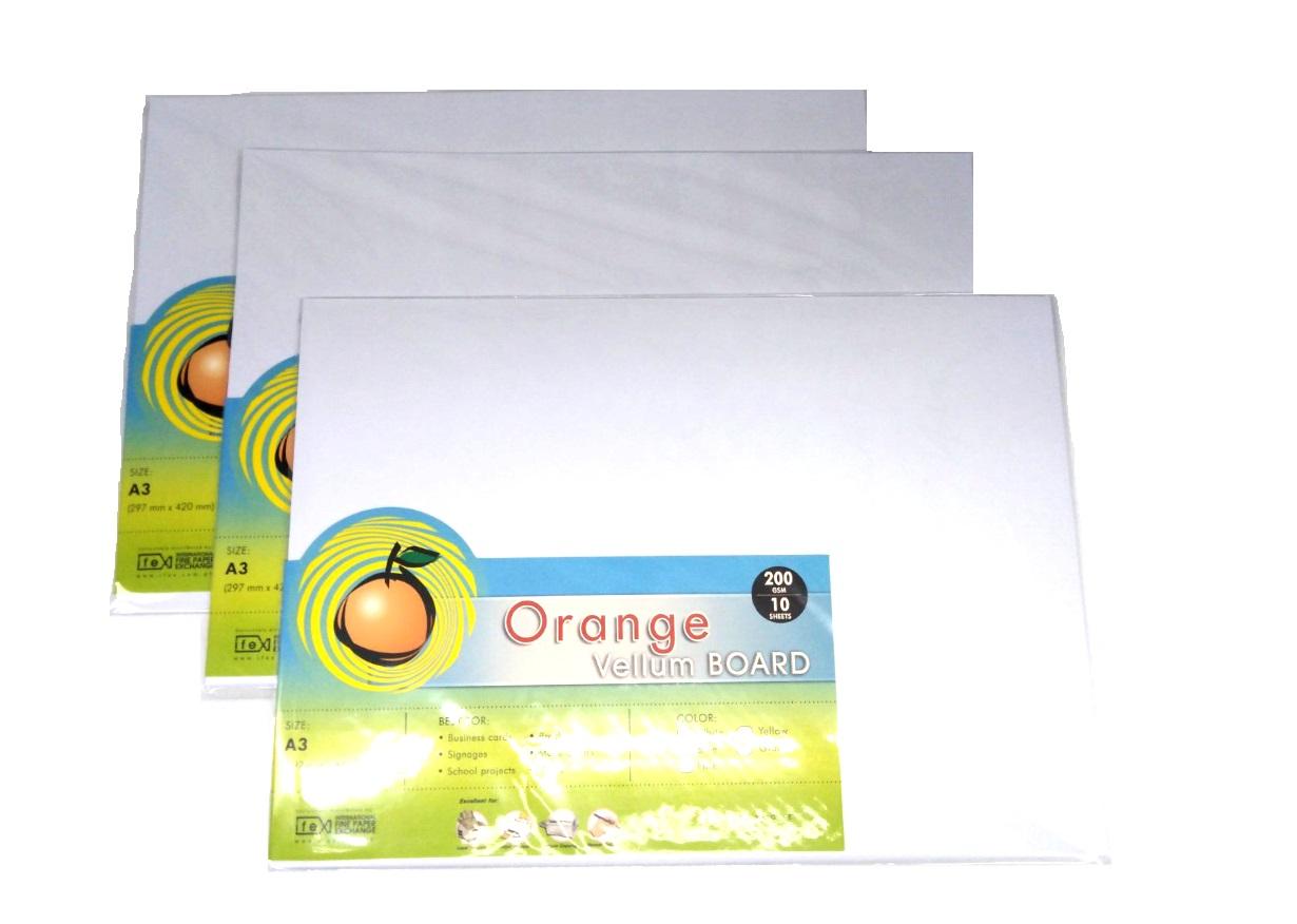 Orange Vellum Board 200gsm A3 White 10sheets (03009737)