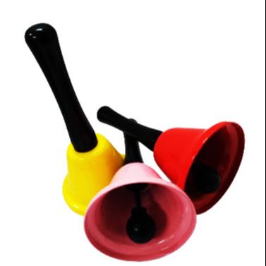 Colorful Metal Hand Bell Service Call Hand Bells Random Color with Black Plastic Handle (DGG) QJ126