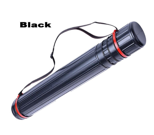 Drawing Tube Blueprint Case Telescoping Art Tube Large Plastic Black with Strap (HT903)