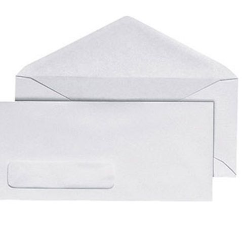 10pcs White Paper Letter Envelope with Window Long and Short (6 ¾)