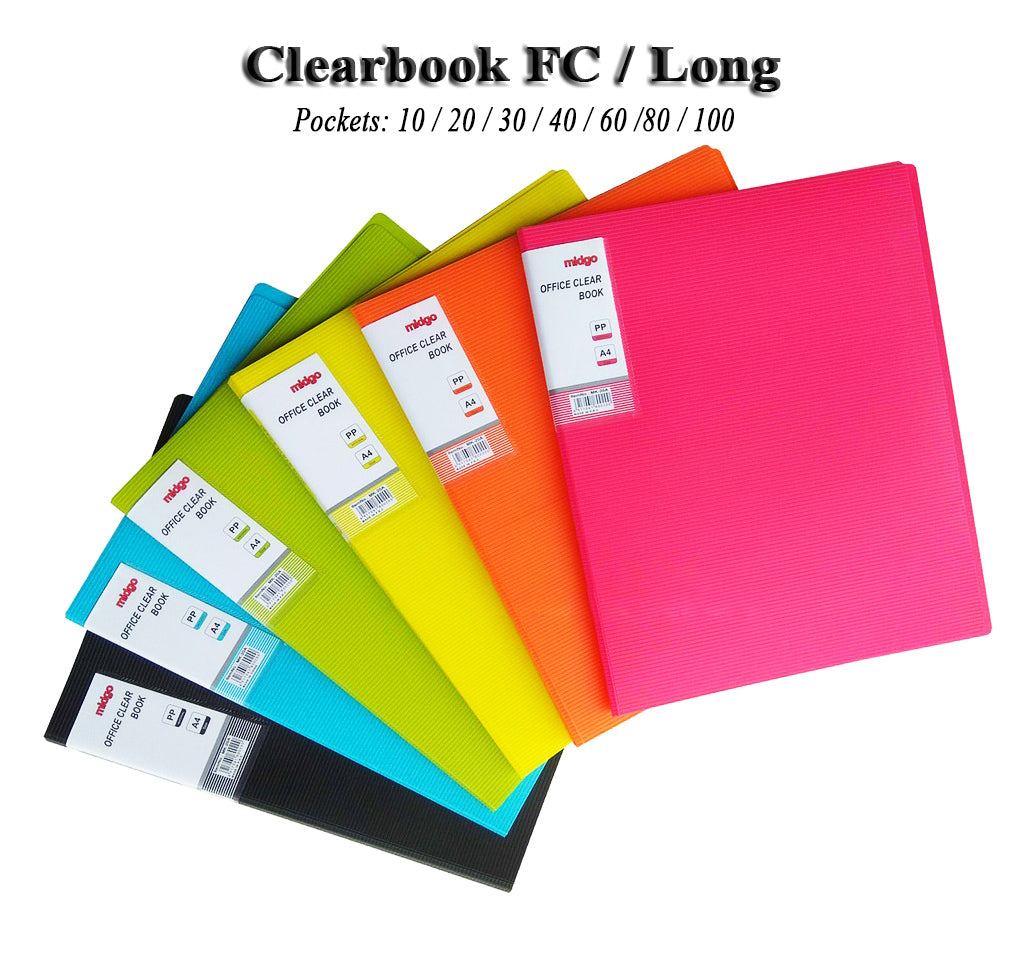 Midgo Non refillable  Display Book Long size / Pocket clearbook 10/20/30/40/60/80/100 pockets