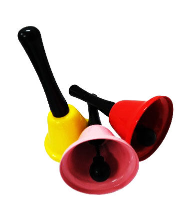 Colorful Metal Hand Bell Service Call Hand Bells Random Color with Black Plastic Handle (DGG) QJ126