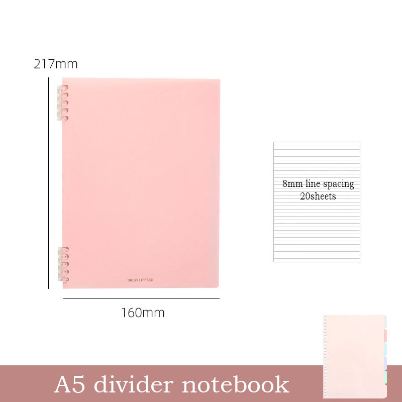 Neja life Binder Notebook A5 with 6 divider page Random Color NJ4003