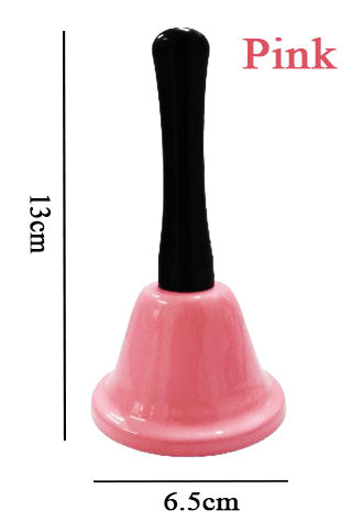 Colorful Metal Hand Bell Service Call Hand Bells Random Color with Black Plastic Handle (DGG) QJ126