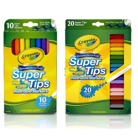 Crayola Super Tips Washable Markers 10's Colors and 20's Colors