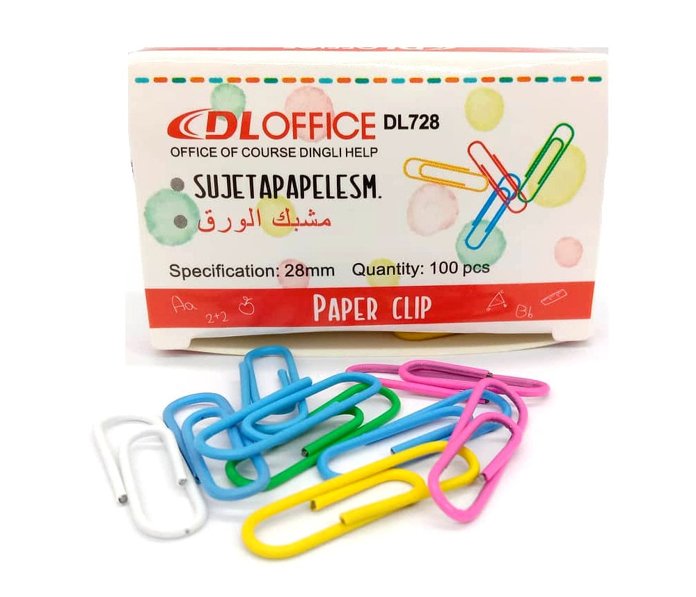 Dingli Paper Clips Color Coated Paperclip 100pcs