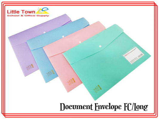 Plastic Document Envelope Snap Button Long size Random Color