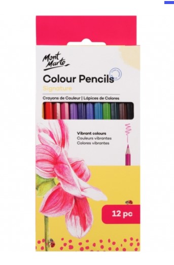 Mont Marte Signature Colour Pencils 12 / 24 / 36 color children's color lead training institution exclusively for fine art wooden hexagonal