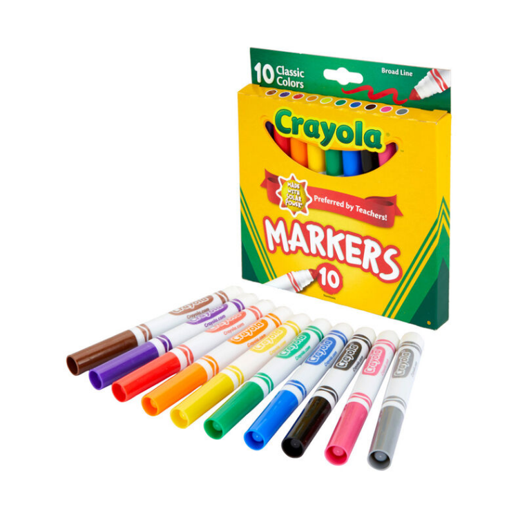 Crayola Markers 10's Color Classic Fine/Broad Line