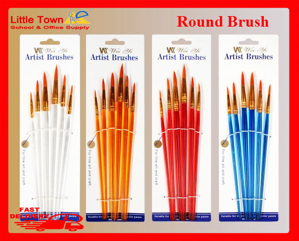 Transparent Rod Artist brush Set Flat & Round